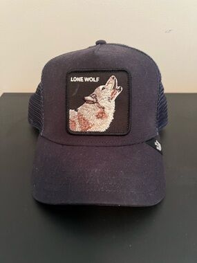 Goorin Bros Lone Wolf Patch Trucker Hat - Navy